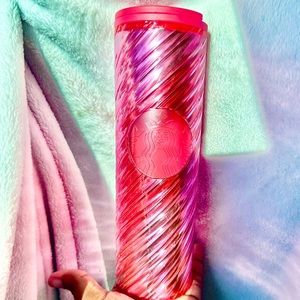 Starbucks Red Ombre Spiral Ribbon Tumbler Grande 16oz